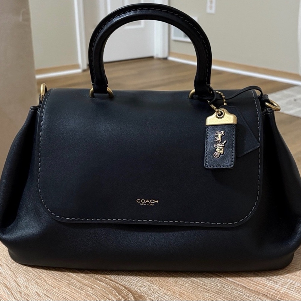 Coach Slouchy Rogue Top Handle Bag Black